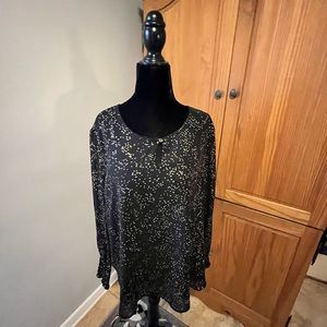 Black blouse w gold specks